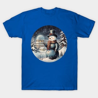 Cute Traditional Vintage Snowman T-Shirt